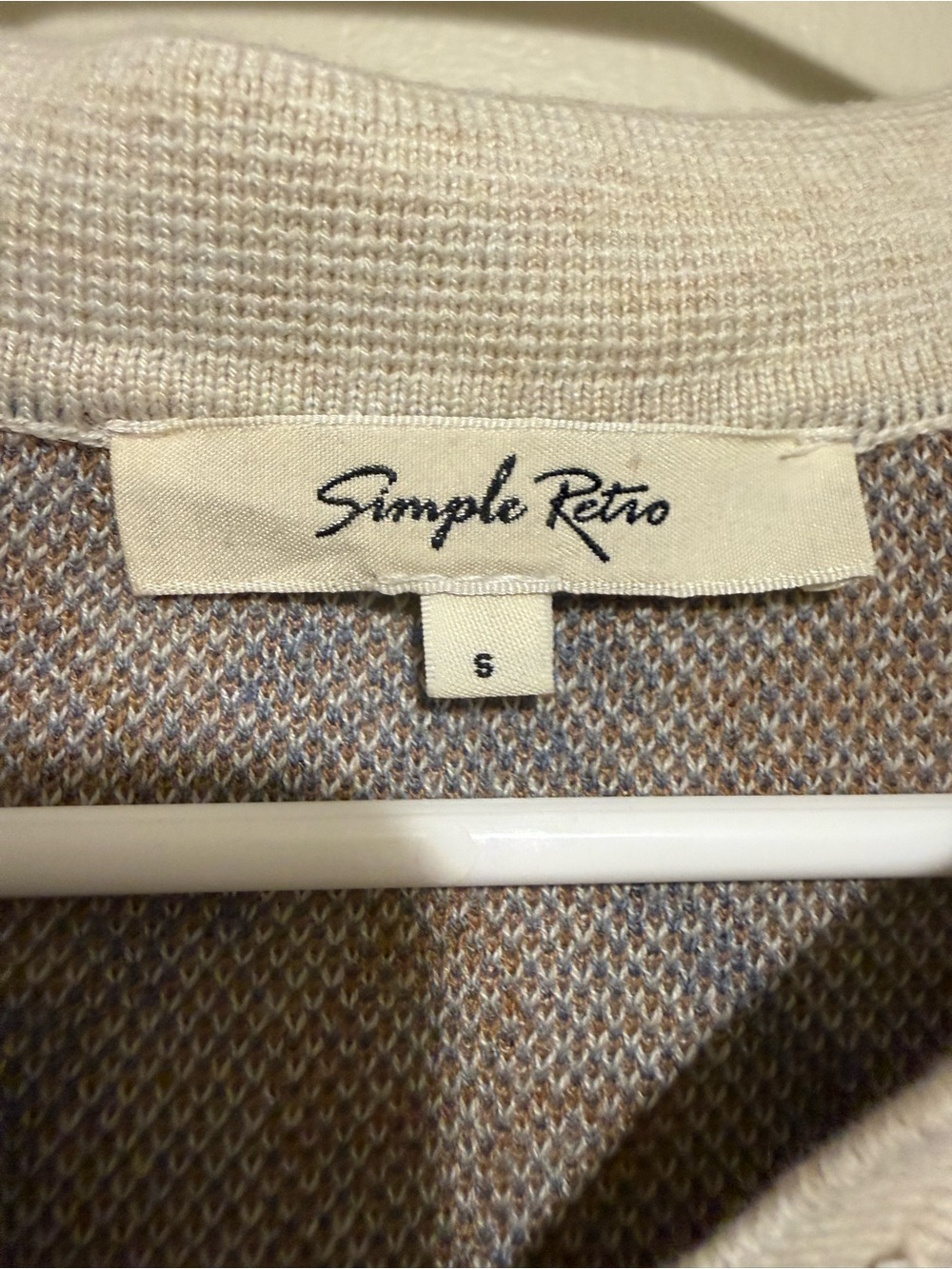 Simple Retro knit polo sweater  small patterned design with a vintage - Picture 3 of 9